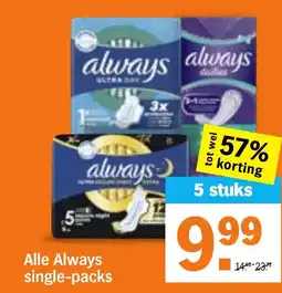 Albert Heijn Alle Always single-packs aanbieding