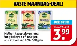 Hoogvliet Melkan kaasstukken jong, jong belegen of belegen aanbieding
