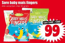 Dirk Sore baby mais fingers aanbieding