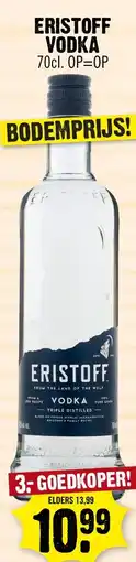 Dirk Eristoff vodka aanbieding