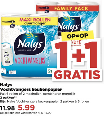 PLUS Nalys Vochtvangers keukenpapier aanbieding