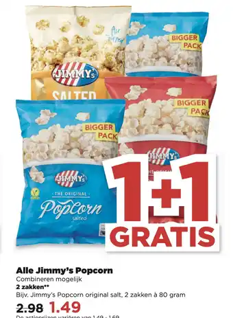 PLUS Alle Jimmy's Popcorn aanbieding