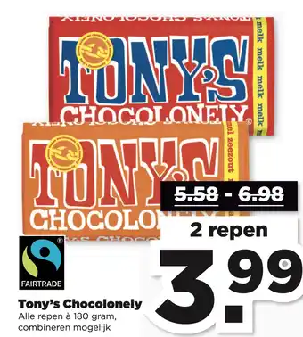 PLUS Tony's Chocolonely aanbieding