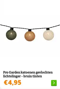 Obelink Pro Garden katoenen gevlochten lichtslinger - bruin tinten aanbieding