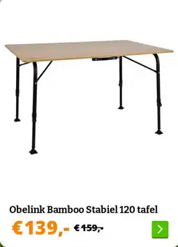 Obelink Obelink Bamboo Stabiel 120 tafel aanbieding