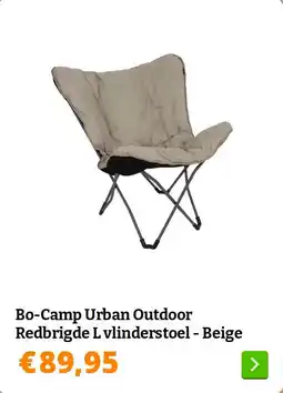 Obelink Bo-Camp Urban Outdoor Redbrigde L vlinderstoel - Beige aanbieding