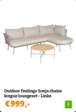 Obelink Outdoor Feelings Sonja chaise longue loungeset - Links aanbieding