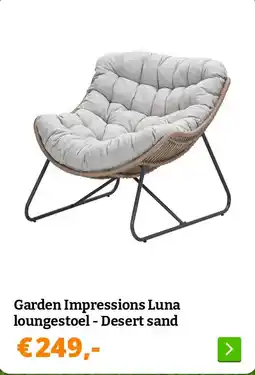 Obelink Garden Impressions Luna loungestoel - Desert sand aanbieding