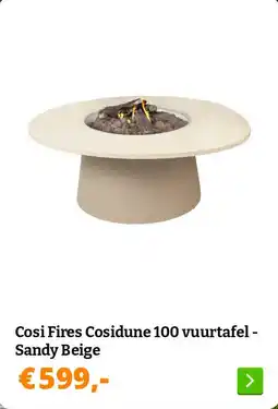 Obelink Cosi Fires Cosidune 100 vuurtafel - Sandy Beige aanbieding
