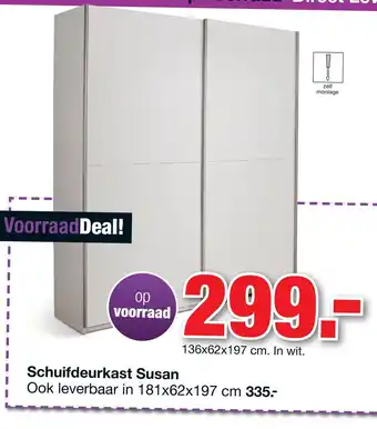 Budget Home Store Schuifdeurkast Susan 181x62x197cm aanbieding