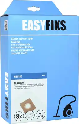 Bol.com Easyfiks NI08 stofzuigerzakken geschikt voor Nilfisk GM200 - 8 stuks aanbieding