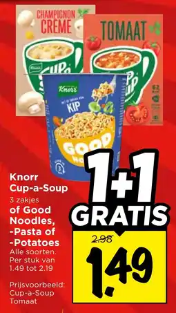 Vomar Voordeelmarkt Knorr Cup-a-Soup of Good Noodles, -Pasta of -Potatoes aanbieding