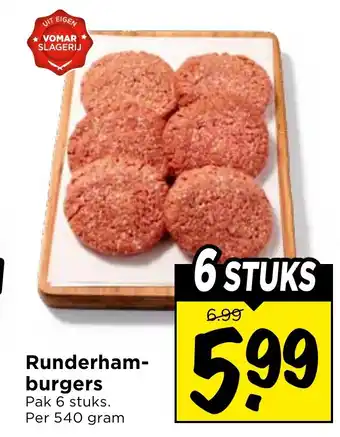 Vomar Voordeelmarkt Runderham- burgers aanbieding