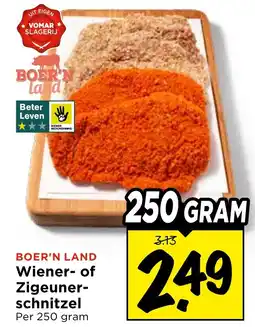 Vomar Voordeelmarkt Boer'n land Wiener- of Zigeuner- schnitzel aanbieding