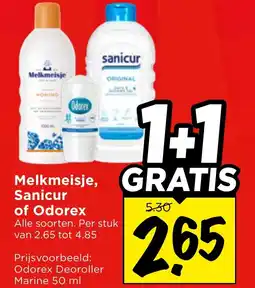 Vomar Voordeelmarkt Melkmeisje, Sanicur of Odorex aanbieding