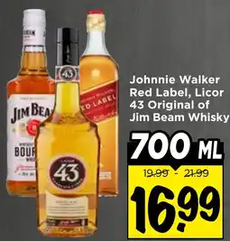 Vomar Voordeelmarkt Johnnie Walker Red Label, Licor 43 Original of Jim Beam Whisky aanbieding