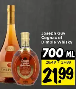 Vomar Voordeelmarkt Joseph Guy Cognac of Dimple Whisky aanbieding