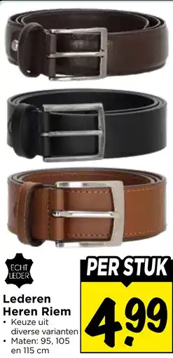 Vomar Voordeelmarkt Lederen Heren Riem aanbieding