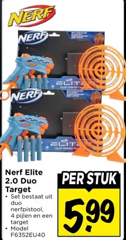 Vomar Voordeelmarkt Nerf Elite 2,0 Duo Target aanbieding
