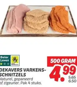Dekamarkt DEKAVERS VARKENS- SCHNITZELS aanbieding