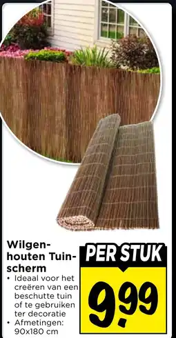 Vomar Voordeelmarkt Wilgen- houten Tuin scherm aanbieding