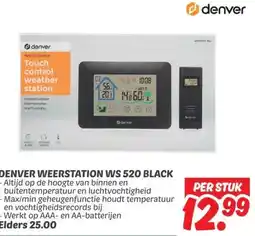 Dekamarkt DENVER WEERSTATION WS 520 BLACK aanbieding