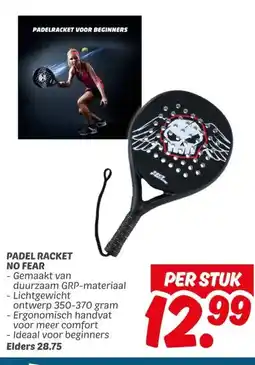 Dekamarkt PADEL RACKET NO FEAR aanbieding