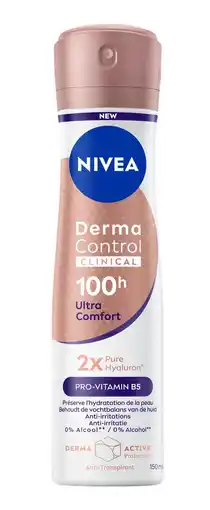 De Online Drogist Nivea Derma Control Clinical 100H Ultra Comfort Anti-transpirant Spray 150ML aanbieding