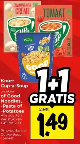 Vomar Voordeelmarkt Knorr Cup-a-Soup 3 zakjes of GoodNoodles, -Pasta of -Potatoes aanbieding