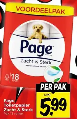 Vomar Voordeelmarkt Page Toiletpapier Zacht & Sterk aanbieding