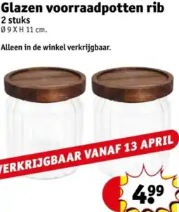 Kruidvat Glazen voorraadpotten rib aanbieding