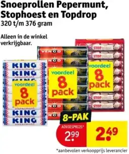 Kruidvat Snoeprollen Pepermunt, Stophoest en Topdrop aanbieding