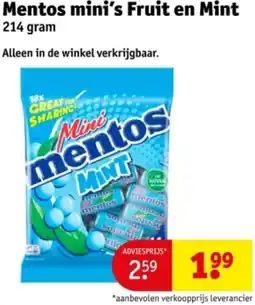 Kruidvat Mentos mini's Fruit en Mint aanbieding