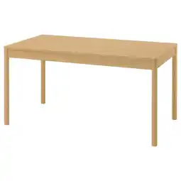 IKEA De tonstad eettafel in lichtbruin met een rechthoekige vorm, gemaakt van eikenfineer aanbieding
