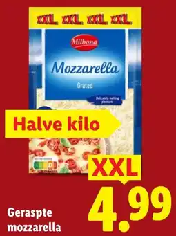 Lidl Geraspte mozzarella XXL aanbieding