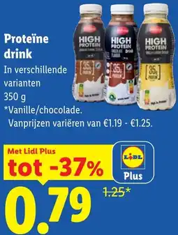 Lidl Proteïne drink aanbieding