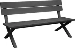 Intratuin Intratuin 2-zits tuinbank Tessa antraciet 160 x 62 x 84 cm aanbieding