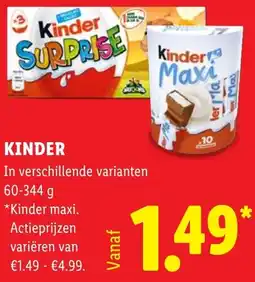 Lidl Kinder aanbieding