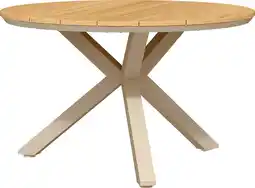 Intratuin Tierra Outdoor 4-zits eettafel Orbital beige D 120 H 75 cm aanbieding