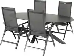 Intratuin Hartman 4-zits diningset Xander met Aruba antraciet aanbieding