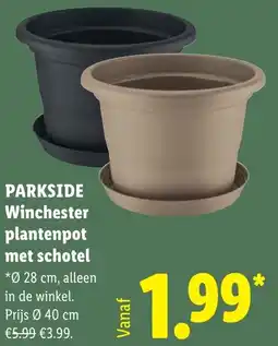 Lidl Parkside Winchester plantenpot met schotel aanbieding