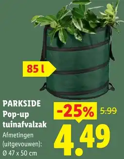 Lidl Parkside Pop-up tuinafvalzak aanbieding
