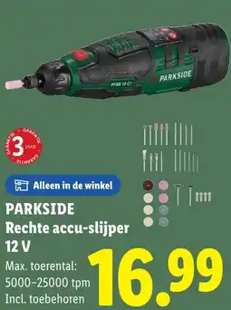 Lidl Parkside Rechte accu-slijper 12 V aanbieding