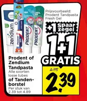 Vomar Voordeelmarkt Prodent of Zendium Tandpasta aanbieding