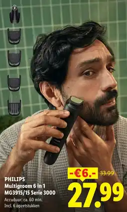 Lidl Philips Multigroom 6 in 1 MG3915/15 Serie 3000 aanbieding