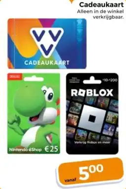 Trekpleister Cadeaukaart aanbieding