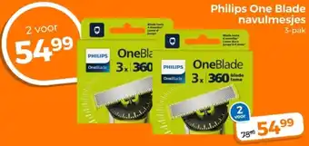 Trekpleister Philips One Blade navulmesjes aanbieding