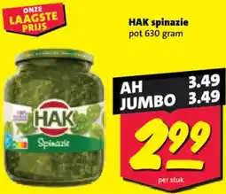 Nettorama HAK spinazie aanbieding