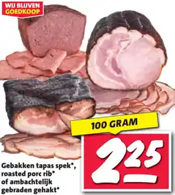 Nettorama Gebakken tapas spek, roasted porc rib of ambachtelijk gebraden gehakt aanbieding
