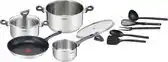 Bol.com Tefal Daily Cook - Pannenset - 11-delig - Inductie - RVS - Geschikt voor alle warmtebronnen aanbieding